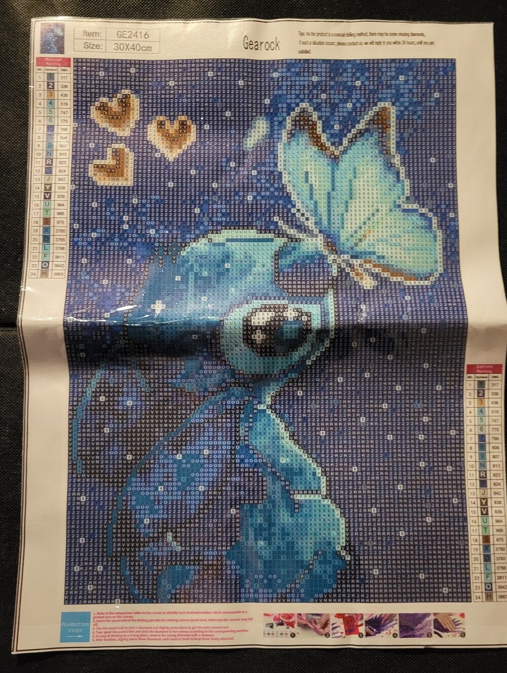 Gearock Stitch Diamond Art, 12x16 inches